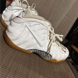 Nike White Foamposite Sneakers with Gum Sole